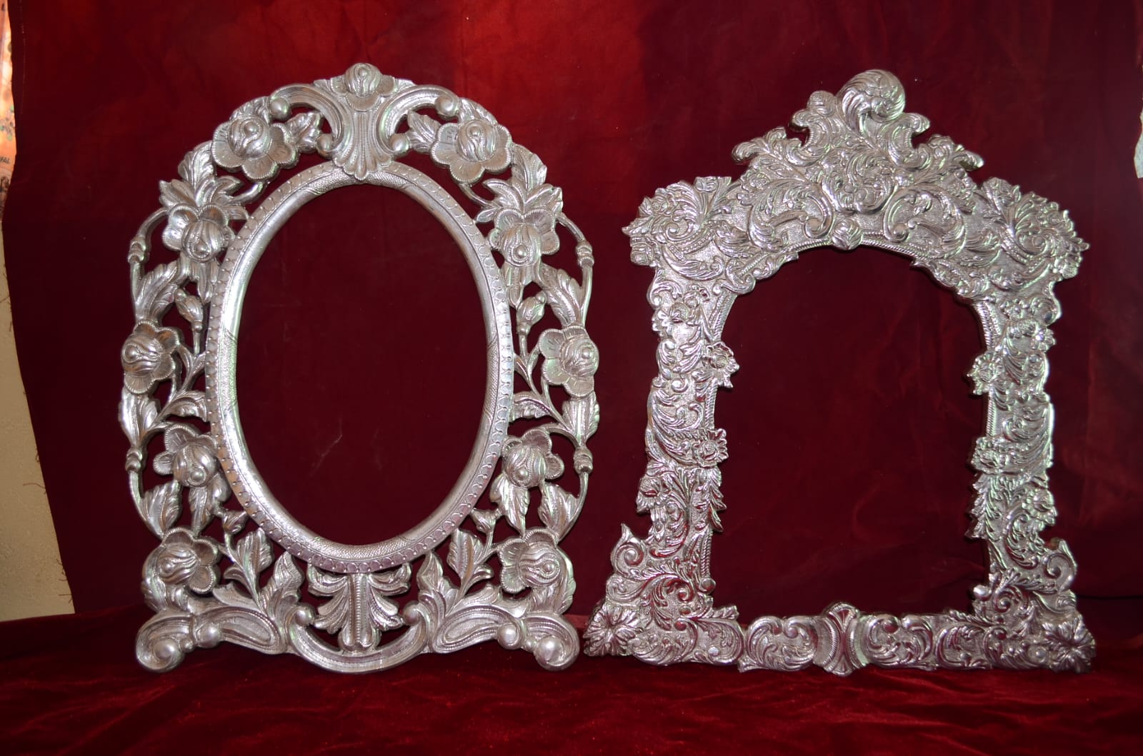 Photo Frame Wooden Silver Plated