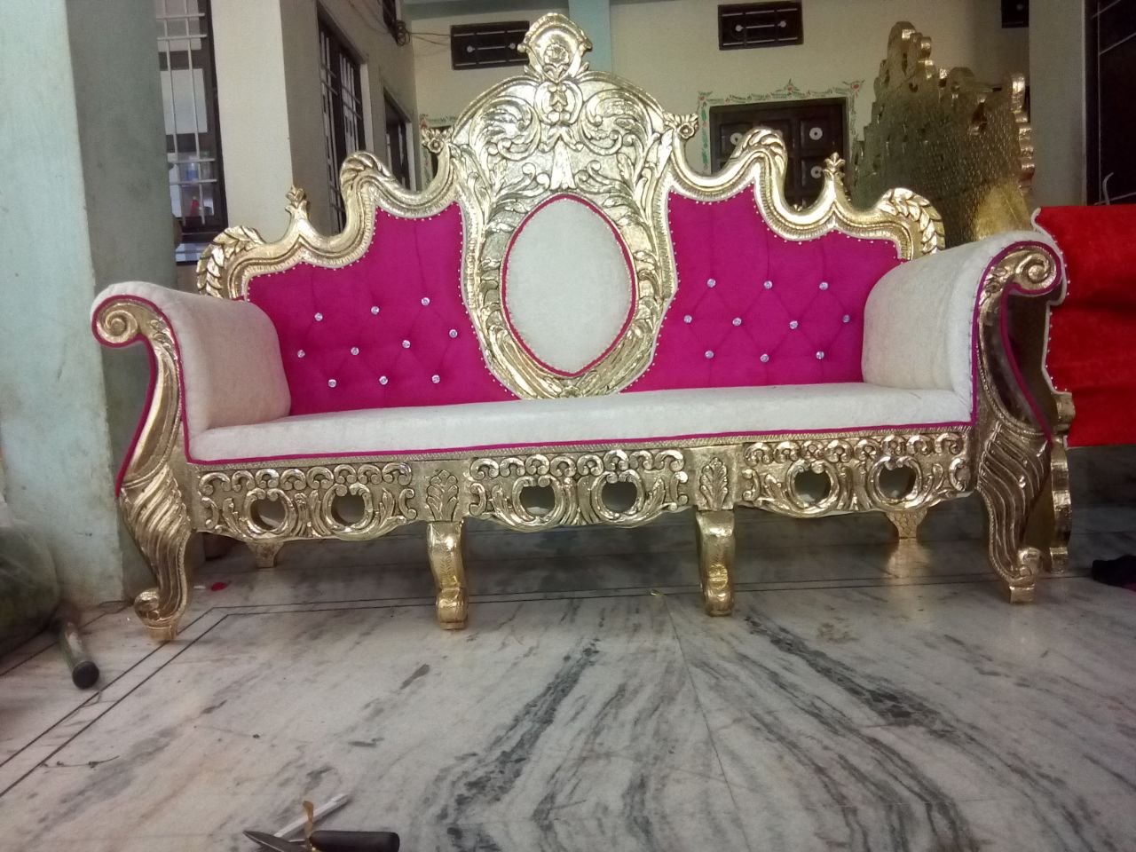 Magenta Pink Royal Wedding Sofa