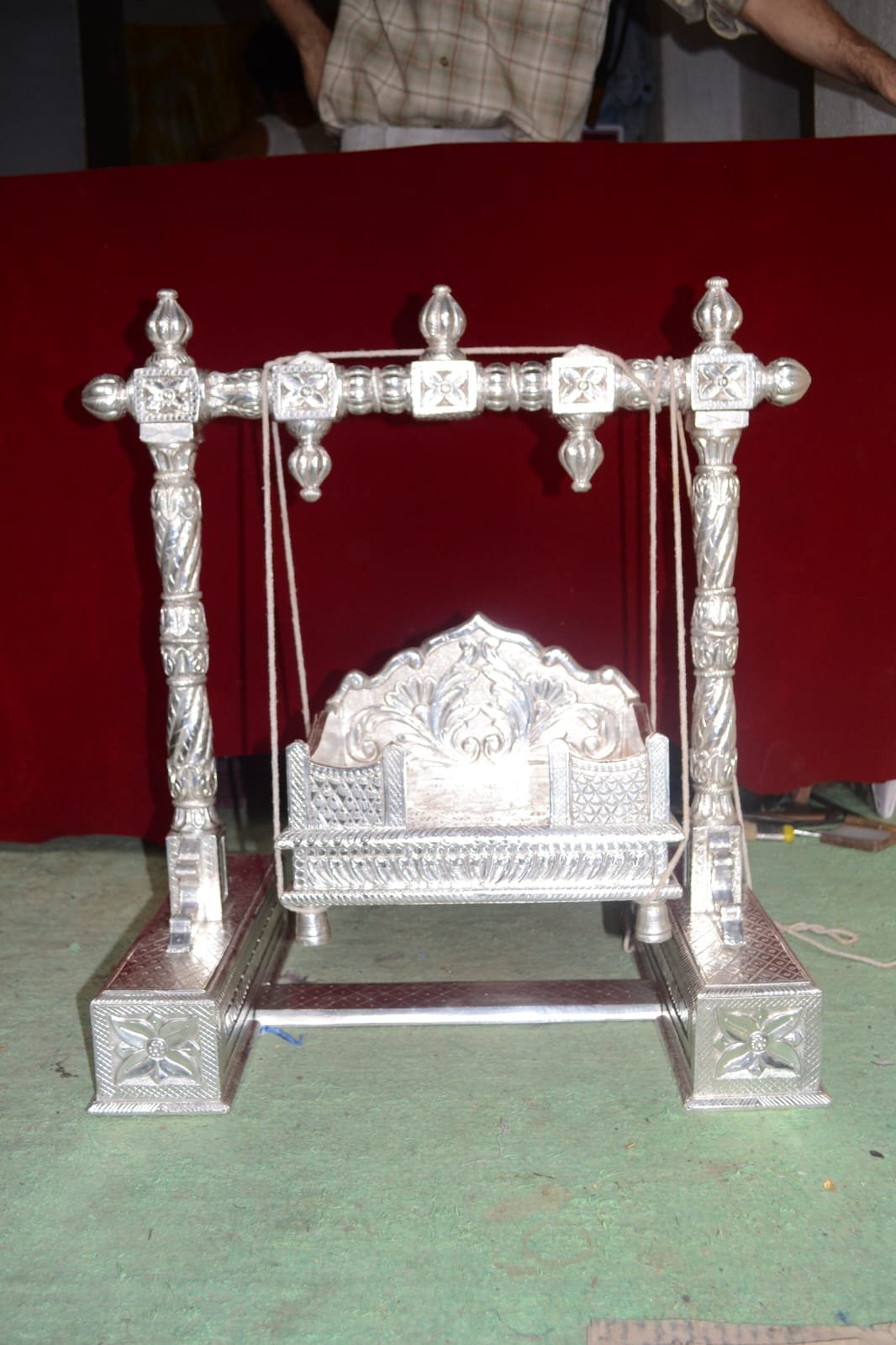Silver Plated Peacock Jhula Swing